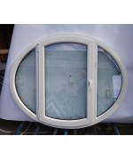 Fenêtre ovale fixe et à la française 1630 x 1300 PVC blanc / Anthracite