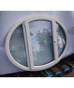 Fenêtre ovale fixe et à la française 1630 x 1300 PVC blanc / Anthracite