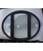 Fenêtre ovale fixe et à la française 1630 x 1300 PVC blanc / Anthracite