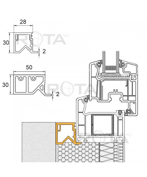Tapée d’isolation en PVC pour fenêtres demi lunes